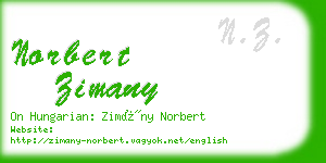 norbert zimany business card